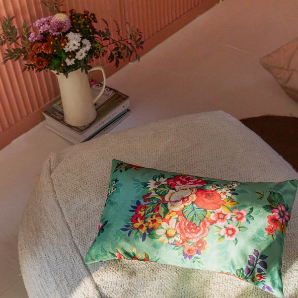 Velvet cushion cover mia green