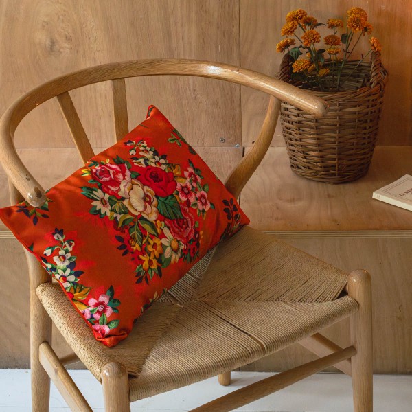 Housse de coussin velours MIA orange