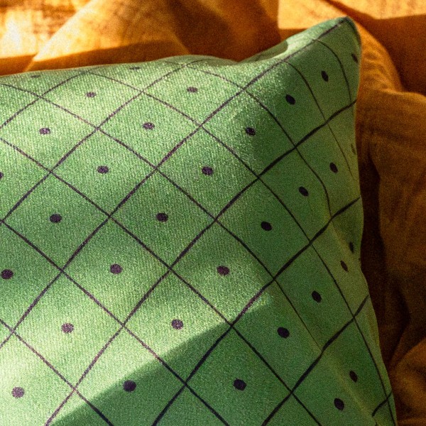 Housse de coussin velours SAMBA vert