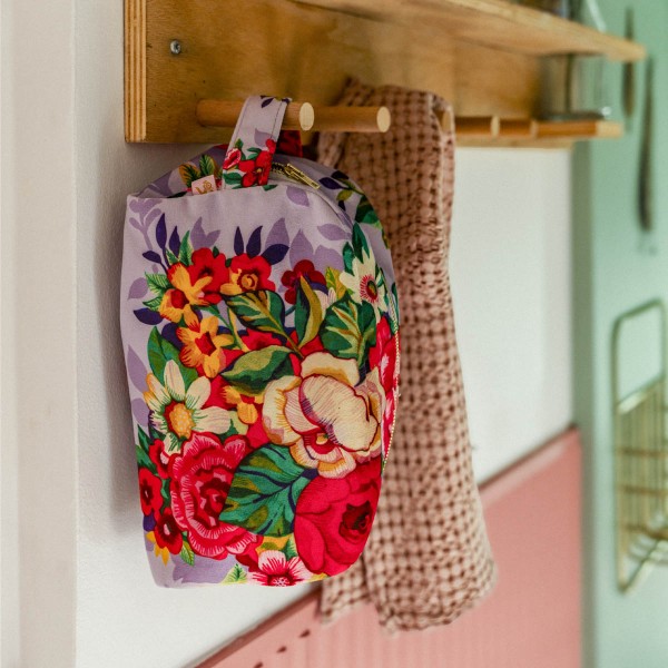 Trousse de toilette velours Mia lila