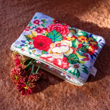 Porte-monnaie velours MIA lila 2