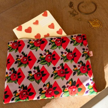 Pochette velours Suzie lila 2