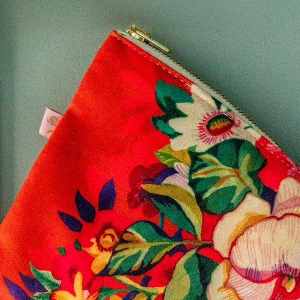 Pochette velours Mia orange