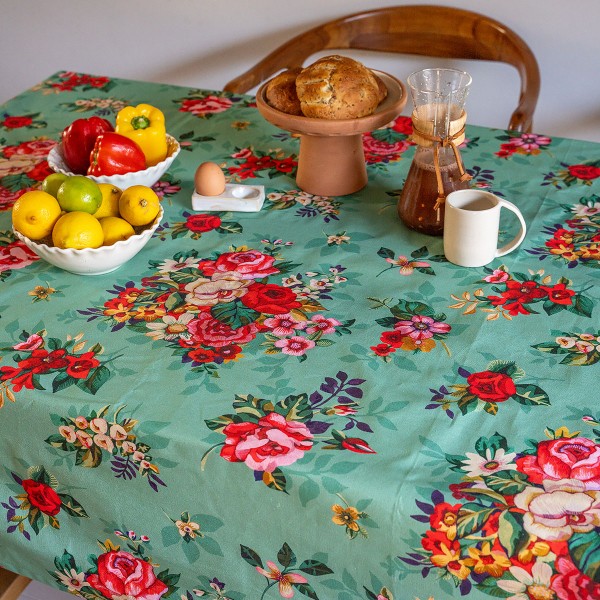 Nappe carrée en coton MIA vert