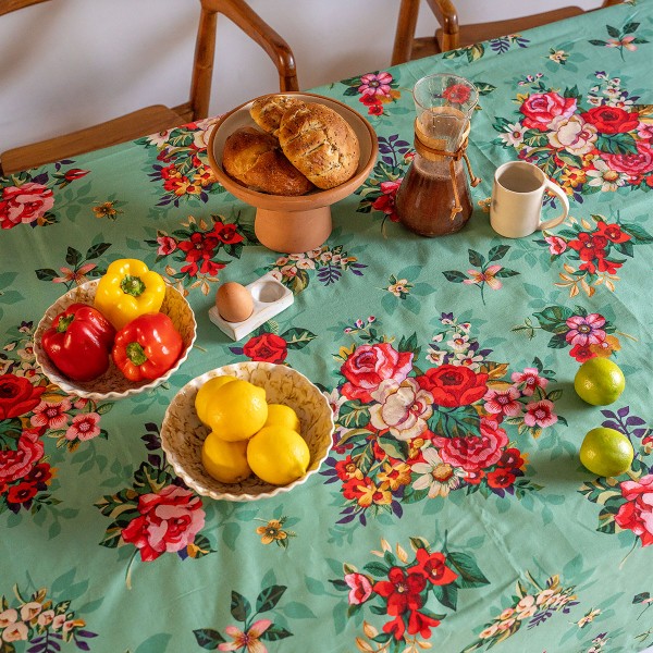 Nappe carrée en coton MIA vert