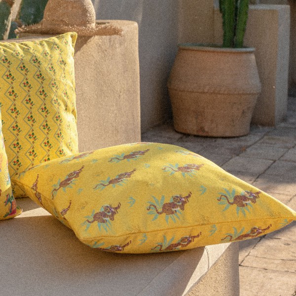 Outdoor cushion cover BENGALI yellow...