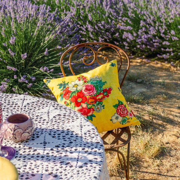 Outdoor cushion cover HANAMI yellow...