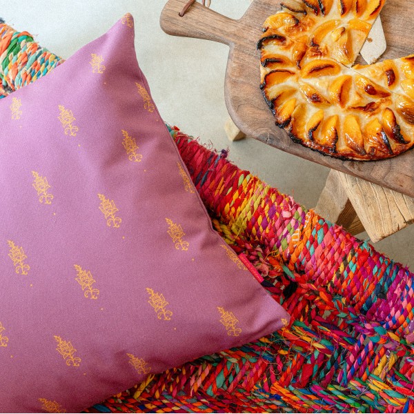 Housse de coussin extérieur JAÏPUR prune
