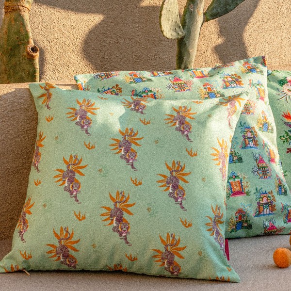Bengalese Lagoon Outdoor Cushion Cover