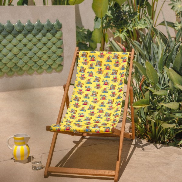 Beech Wood Deckchair DEVHA yellow