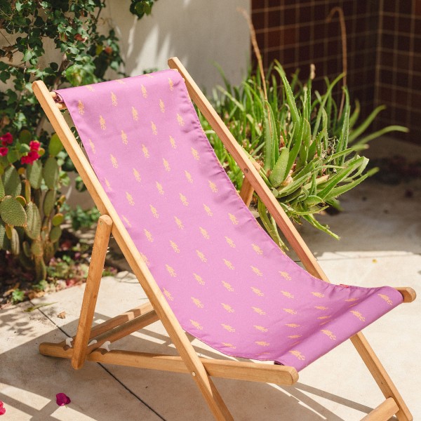 Beech Wood Deckchair JAÏPUR red