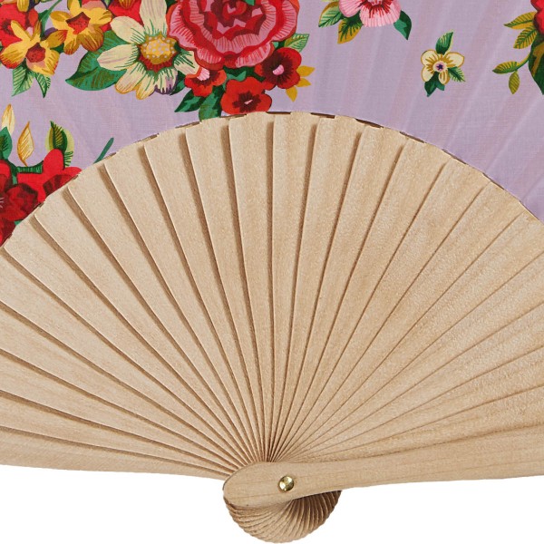 Birch wood hand fan MIA lilac