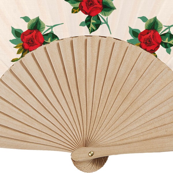 Birch wood hand fan ROSALIE white