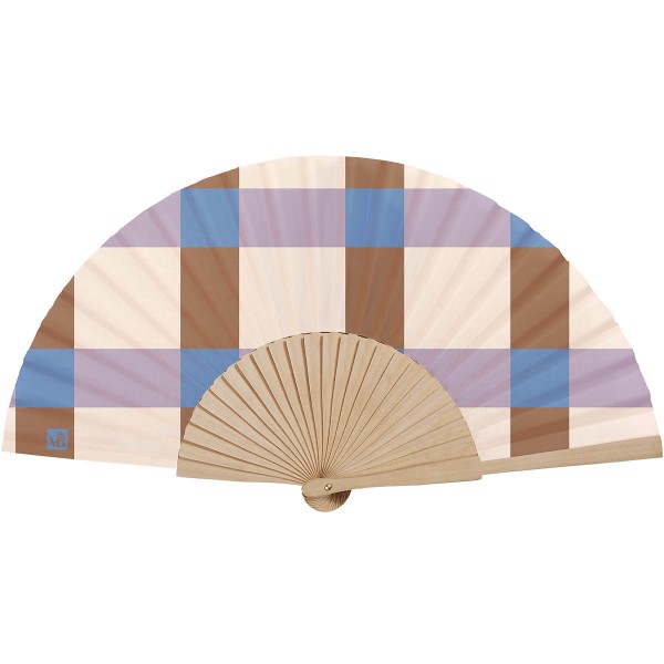 Birch Wood Hand Fan Moon Lilac