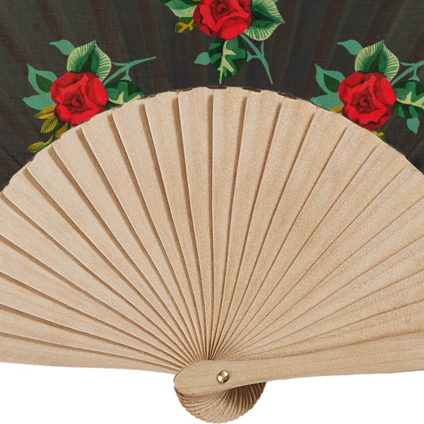 Eventail bois de bouleau Rosalie Noir