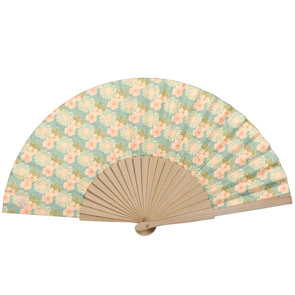 Eventail bois de bouleau THAIS celadon