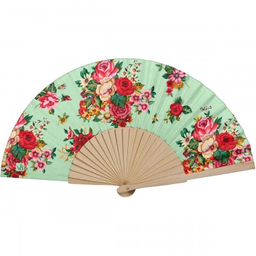 fan de flores verdes