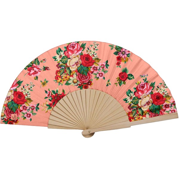 Eventail bois de bouleau MIA rose