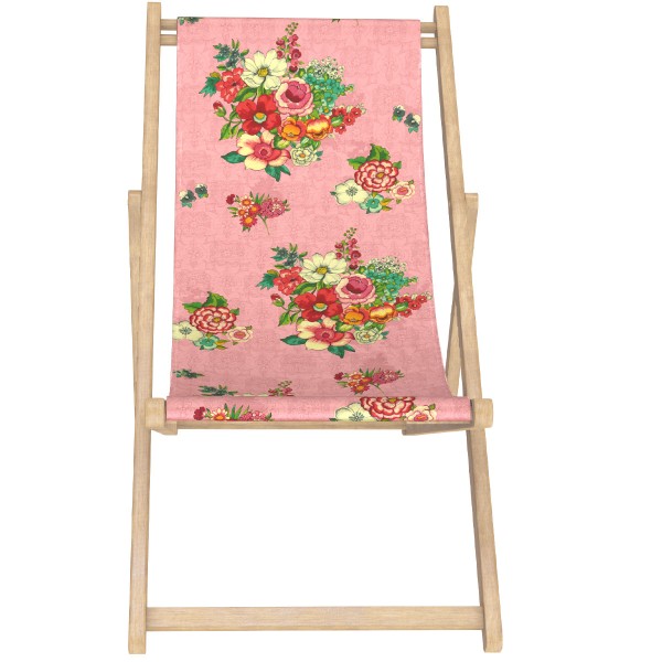 Beech Wood Deckchair HANAMI pink