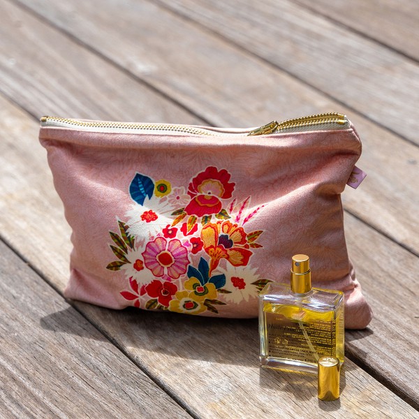 Pochette Velours 19x28 cm KIMIKO rose