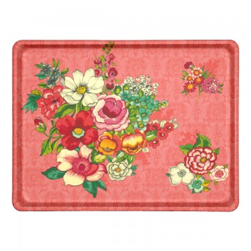 Rectangular tray HANAMI pink 40 x 30 cm, top view