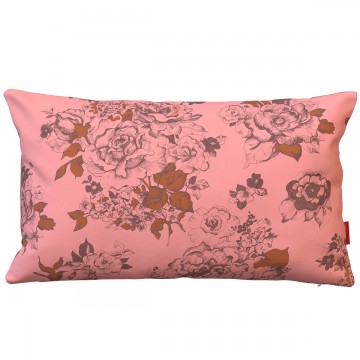 Funda de cojín rectangular AIMI rosa 30 x 50 cm: motivo floral dibujado a mano