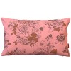 Funda de cojín rectangular AIMI rosa 30 x 50 cm: motivo floral dibujado a mano