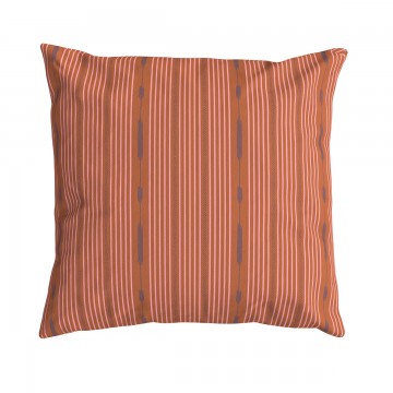PALOMA orange square cushion cover 40 x 40 cm: hand-drawn striped pattern
