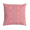 Fodera per cuscino quadrata PALOMA rosa 40 x 40 cm: motivo a righe disegnato a mano