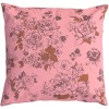 AIMI pink square cushion cover 50 x 50 cm: hand-drawn floral pattern