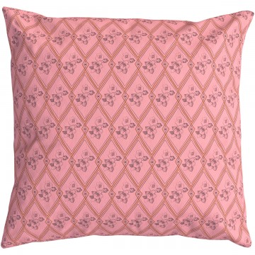 HINDI pink square cushion cover 50 x 50 cm: hand-drawn floral and geometric pattern