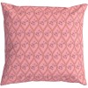 HINDI pink square cushion cover 50 x 50 cm: hand-drawn floral and geometric pattern