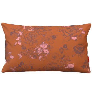 AIMI orange rectangular scatter cushion 30 x 50 cm: hand-drawn floral pattern