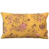 Coussin de canapé rectangulaire AIMI jaune 30 x 50 cm : motif floral dessiné à la main