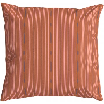 Fodera per cuscino quadrata PALOMA arancione 50 x 50 cm: motivo a righe disegnato a mano