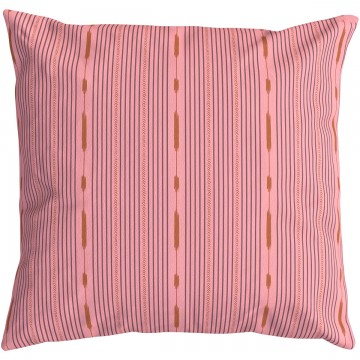 PALOMA pink square cushion cover 50 x 50 cm: hand-drawn striped pattern