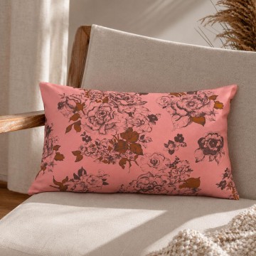 AIMI pink rectangular scatter cushion 30 x 50 cm: hand-drawn floral pattern 2