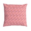 Cuscino da divano quadrato HINDI rosa 40 x 40 cm: motivo floreale e geometrico disegnato a mano