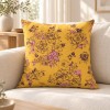 AIMI yellow square cushion cover 50 x 50 cm, filled, on a sofa