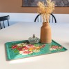 Rectangular tray HANAMI blue 40 x 30 cm with a vase of dried flowers on a table