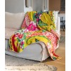 Velvet throw PAJARO 140 x 190 cm draped over a white sofa