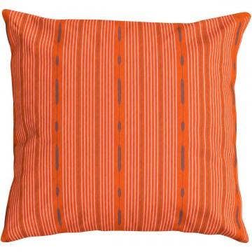 PALOMA orange square cushion cover 50 x 50 cm: hand-drawn striped pattern