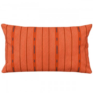 Fodera per cuscino rettangolare PALOMA arancione 30 x 50 cm: motivo a righe disegnato a mano