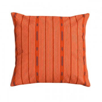 Fodera per cuscino quadrata PALOMA arancione 40 x 40 cm: motivo a righe disegnato a mano